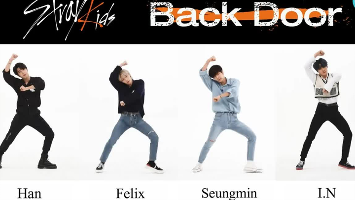 Stray Kids 'Back Door' 成员舞蹈同屏对比(Han, Felix, Seungmin, I.N)