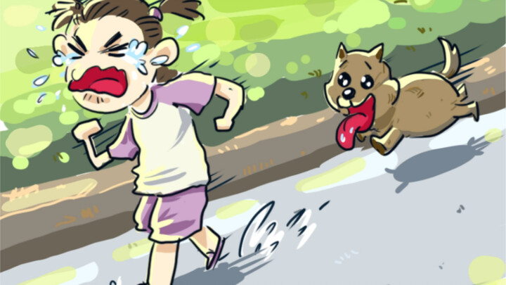 Don’t run from me, dog: “Don’t you run away—let’s draw a story.”