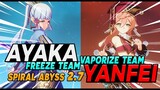 C0 AYAKA Freeze and YANFEI Vape Floor 12 9 Stars - Team Đóng Băng vẫn sài tốt - Genshin Impact 2.7