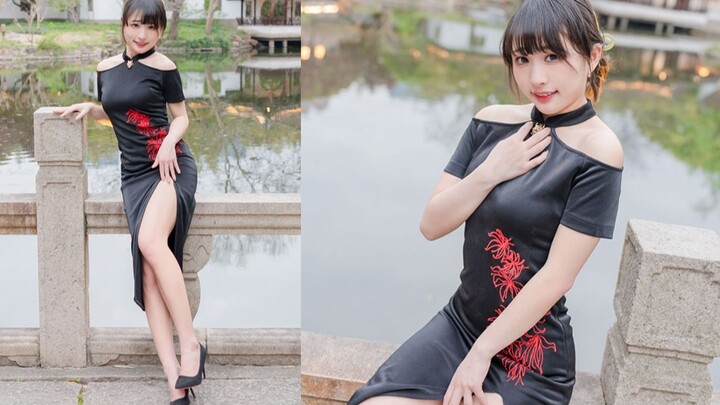 🌸Cheongsam Bunga Persik🌸【Layar Vertikal】