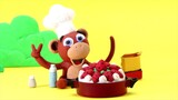 Monkey cake Stop motion cartoon for children - BabyClay