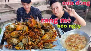 CUA ĐỒNG RANG MẺ.cua đồng làm món gì ngon.món ăn tốn tửu.lê Toàn Food