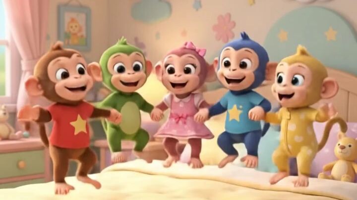 🐒 Five Little Monkeys Jump & Clap! 🎵 | Fun Kids Song | Baby Toons & Tunes 🌈