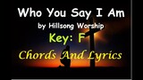 Who you say I am | Hillsong worship | chords and lyrics | Instrumental | Lower Key