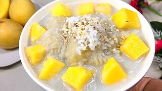 Nấu CHÈ CHUỐI XOÀI kiểu mới với cốt dừa béo ngậy thơm ngon và lạ miệng. Banana, cooked mango