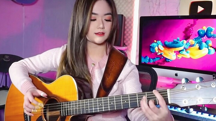 Giai điệu năng động!Sức sống trẻ trung của Miss Sister Chơi guitar fingerstyle!