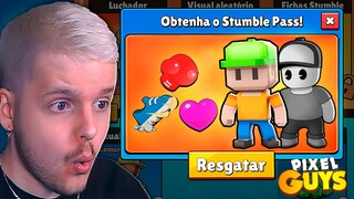 🔥 COMPLETEI E JOGUEI COM SKINS DO NOVO PASSE DO STUMBLE GUYS! 😱 ‹ KHORTEX ›