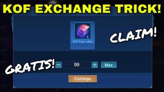 KOF TICKET EXCHANGE TRICK | FREE EPIC SKIN KOF BINGO EVENT - NEW EVENT MOBILE LEGENDS