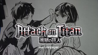 Eren Yeager ♡ Mikasa Ackerman - Shingeki no Kyojin (SPEED DRAWING)