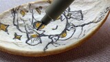[Lukisan] Menggambar Wajah di atas Kulit Jeruk