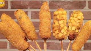 โซล │ ถังใส่ข้าวโพด │ ถังฮอทดอกเกาหลี │ อาหารข้างทางเกาหลี