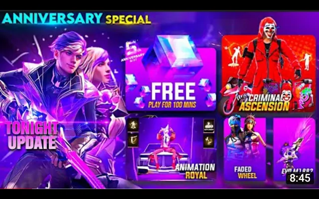 รางวัลฟรีครบรอบ 5 ปี 100% ยืนยันรางวัล FREE FIRE ครบรอบ 5 ปี