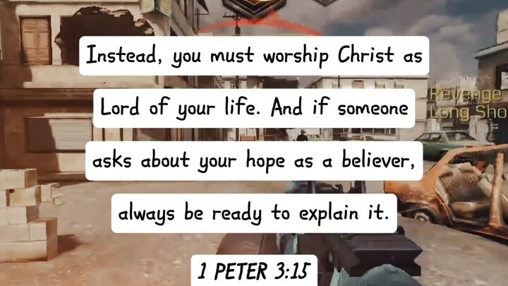 #Peter 3:15“Always be prepared to give an answer for the hope you have, with gentleness and respect.