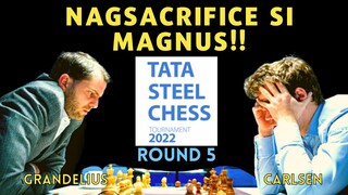 EXCITING! GINAYA NI MAGNUS SI DUBOV! Tata Steel Chess Masters 2022 Grandelius vs Carlsen Rd 5