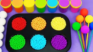 Candy DIY handmade: make rainbow lollipops with colorful pallet circles, very fun!