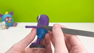 Purple Rainbow Friends from Plasticine in the form of minions and Among Us ► Rainbow Friends Roblox