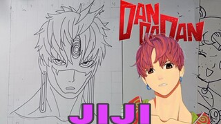 menggambar karakter anime dandadan jiji