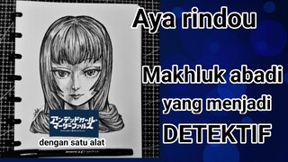 menggambar Aya rindou menggunakan satu pena