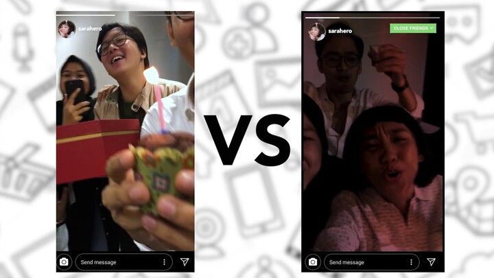 IG STORIES BIASA VS CLOSE FRIENDS