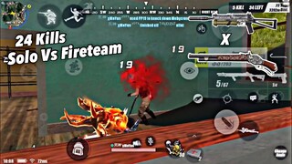 Solo Vs Fireteam Gameplay 24 Kills😈 / Insane PP19 and M1887 Shots🔥 / Rules of Survival / Ep.114