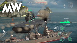 Modern Warships: RF VARYAG Cruiser gameplay.