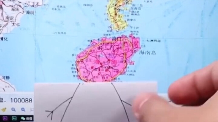 Peta Pulau Hainan mirip kepala Peppa Pig...