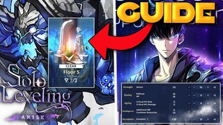 SUNG STATS GUIDE & HOW TO BEAT BATTLEFIELD OF TRIALS FLOOR 5!!!(Solo Leveling Arise)