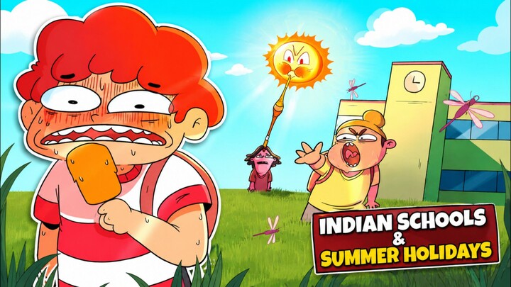Indian school, gully cricket and summer holidays funny cartoon videos 📸