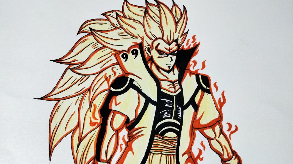 Naruto x Goku - Desenho de ngapech - Gartic