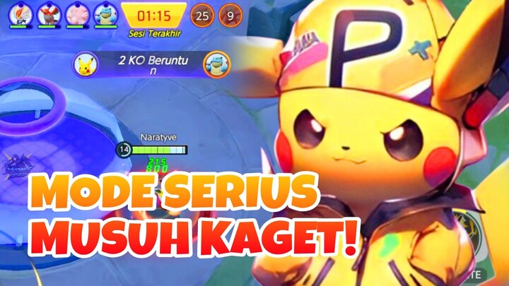 MUSUH KAGET, Ketika PIKACHU MODE SERIUS! - Pokemon Unite