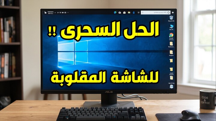 الحل السحرى للشاشة المقلوبة