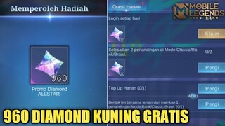 PENJELASAN TOTAL DIAMOND KUNING YANG KITA DAPAT & MISI GRATIS TANPA TOP UP