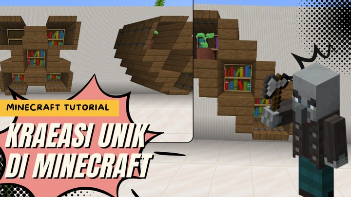 KEREN!! 2 KREASI RAK BUKU INI AKAN MEMBUAT DINDING MINECRAFT MU AESTHETIC - MINECRAFT TUTORIAL #4