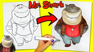 The Bad Guys Movie: Mr. Shark Coloring with Art Markers