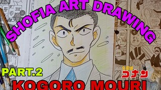 drawing anime detektif Conan, Kogoro Mouri part.2
