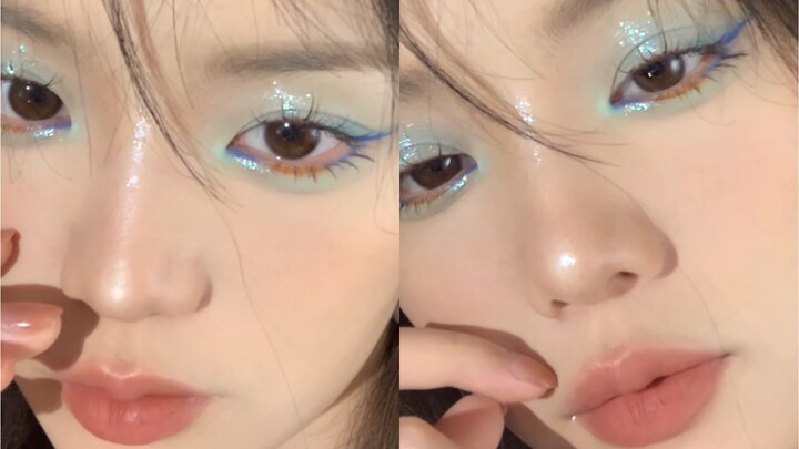 Cool Summer Mojito 🍸 | Immersive Blue Eyeshadow Ice-Cool Vibes 🧊