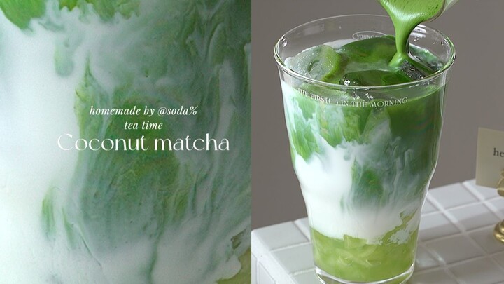 DRINK | Spring Day Milk Tea · Ascending Chunshan Mountain⛰️ Jasmine Green Grape 🍵 Matcha Coconut ✨