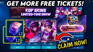 BUG! CLAIM MORE FREE KOF TICKETS + PURCHASEABLE  KOF SKIN / BUY ANY KOF SKINS IN MOBILE LEGENDS