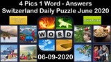 4 Pics 1 Word - Switzerland - 09 June 2020 - Daily Puzzle + Daily Bonus Puzzle - Answer -Walkthrough