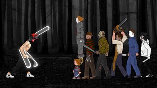 CHAINSAW MAN vs Jason voorhees, IT Pennywise, Freddy, Michael myers, Leatherface, Chucky, Jeff [Dc2]