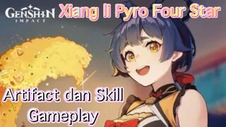 Genshin Impact INDO - Pembahasan Xiang li Pyro Fou Star mengenai Artifact dan Skill + Gameplay