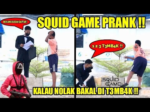 SQUID GAME PRANK ! PAKSA BAWAK ORANG MAIN SQUID GAME ! SQUID GAMW IN REAL LIFE ! PRANK INDONESIA !