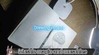 Drawing karakter Mash banded Anime Mushle Magic and Muschles
