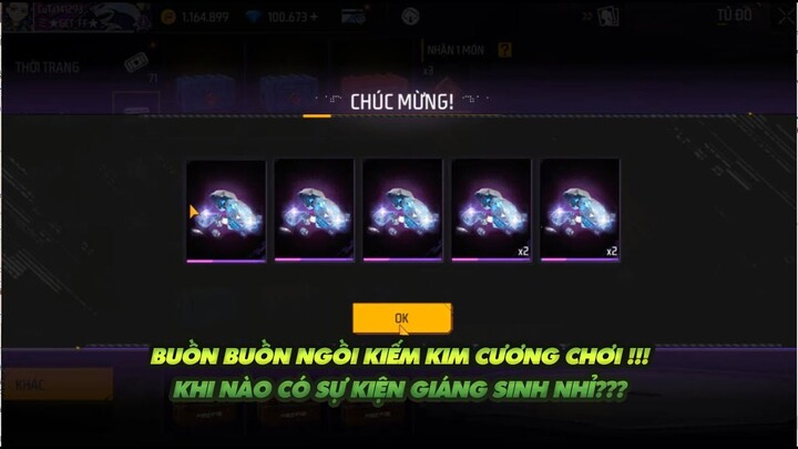 Free Fire | Buồn buồn ngồi kiếm kim cương chơi - khi nào có sự kiện giáng sinh 2022 ???