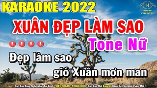 Xuân Đẹp Làm Sao Karaoke Tone Nữ Nhạc Sống 2022 | Trọng Hiếu