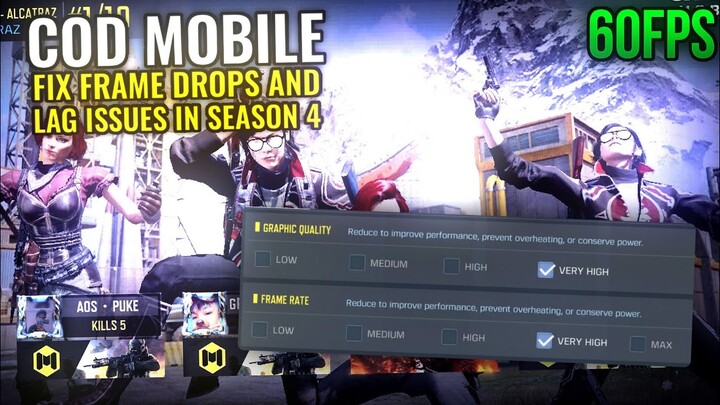 How to fix Call of Duty Mobile Frame Drops and Lag Issues | Config for COD Mobile Season 4 | Kioshi
