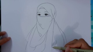 WAJIB DISIMAK !!  CARA MENGGAMBAR ORANG BERHIJAB MUDAH