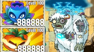 PVZ2 challenger | Plants full sân ăn plant food phang Yeti Zombie level 50 - MK Kids