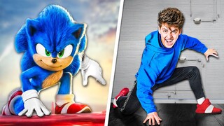 Sonic The Hedgehog Stunts In Real Life! - Challenge