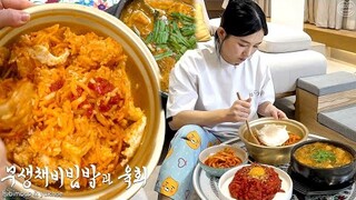 Best of Bibimbap is Radish Bibimbap 👍 with Soybean paste stew & Raw meatㅣReal Mukbang